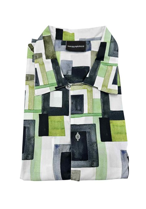 Green patterned shirt EMPORIO ARMANI | shirts | D41F10 D1206010